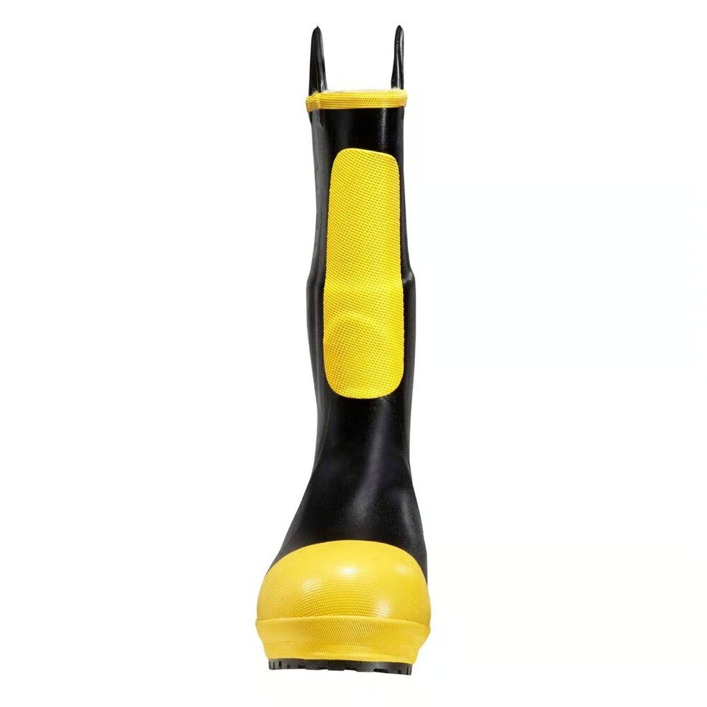 The Black Diamond Rubber Fire Boot is a men's rain boot in size 8, designed wit